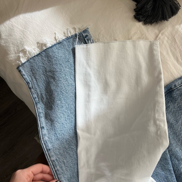 PACSUN Eco White Two-Tone High Waisted Straight Leg Jeans - Picture 5 of 8